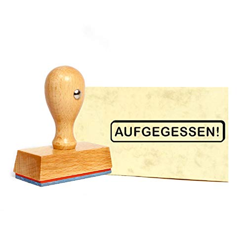 Stempel Aufgegessen - Holzstempel - 49 x 9 mm von DEKO-LANDO