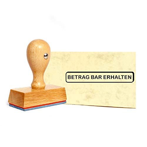 Stempel Betrag bar erhalten - Holzstempel - 59 x 9 mm von DEKO-LANDO