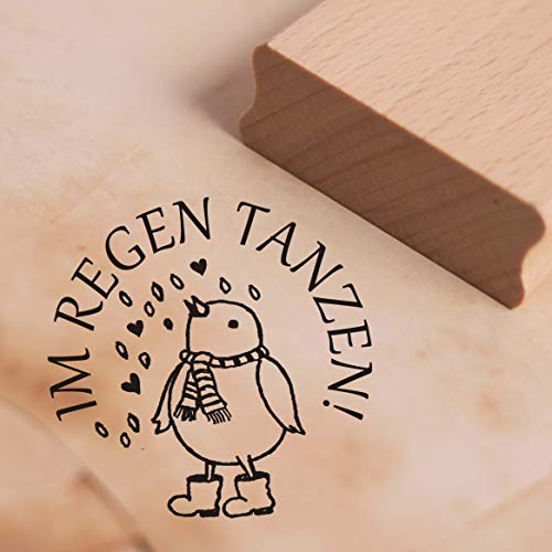 Stempel Im Regen tanzen - Motivstempel Vogel ca. 38 x 38 mm von DEKO-LANDO