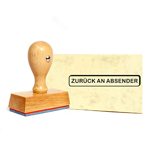 Stempel Zurück an Absender - Holzstempel - 59 x 9 mm von DEKO-LANDO