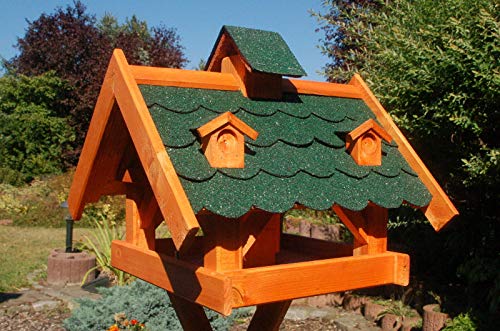 DEKO VERTRIEB BAYERN XXL Luxus Vogelhaus mit/ohne Ständer 145cm Holz Futterhaus Vogelfutterhaus Vogelvilla, Farbe: Grün von DEKO VERTRIEB BAYERN