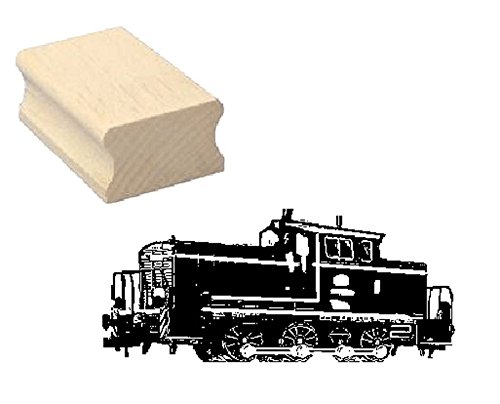 Stempel Holzstempel Motivstempel « DIESELLOKOMOTIVE 04 » Scrapbooking - Embossing Lokführer Lok Zug Schaffner Modellbau Lok von DEKOLANDO