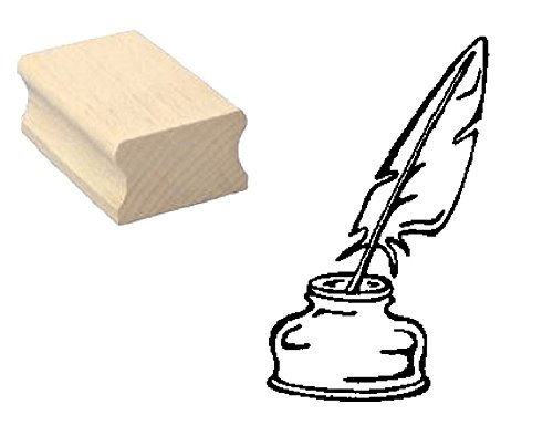 Stempel Holzstempel Motivstempel « FEDER SCHREIBFEDER & Tinte » Scrapbooking von DEKOLANDO