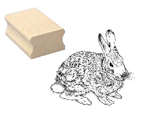 Stempel Holzstempel Motivstempel « HASE KANINCHEN » Scrapbooking - Kinderstempel Tierstempel Karnickel Forst Züchter von DEKOLANDO