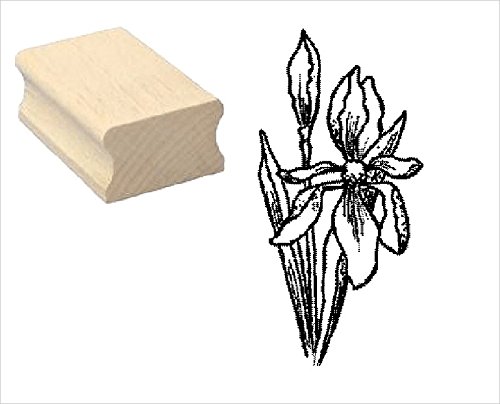 Stempel Holzstempel Motivstempel « IRIS » Scrapbooking - Pflanze von DEKOLANDO