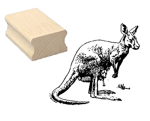 Stempel Holzstempel Motivstempel « KÄNGURU » Scrapbooking - Embossing Kinderstempel Tierstempel Tierpark Zoo Australien von DEKOLANDO