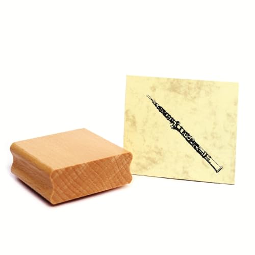 Stempel Holzstempel Motivstempel « OBOE » Scrapbooking - Embossing Musiker Musikinstrument Blasinstrument von DEKOLANDO