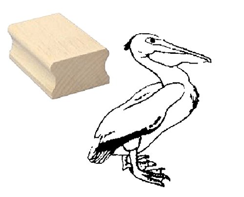 Stempel Holzstempel Motivstempel « PELIKAN » Scrapbooking - Embossing Kinderstempel Tierstempel Wasservogel Vogel Ornithologe Tierpark Zoo von DEKOLANDO