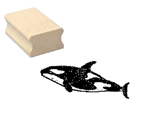 Stempel Holzstempel Motivstempel « SCHWERTWAL » Scrapbooking - Orca Killerwal Kinderstempel Tierstempel Meeresbiologie von DEKOLANDO