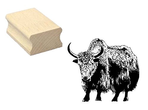 Stempel Holzstempel Motivstempel « YAK JAK GRUNZOCHSE » Scrapbooking - Embossing Basteln Zoo Tierpark Tubet Asien von DEKOLANDO