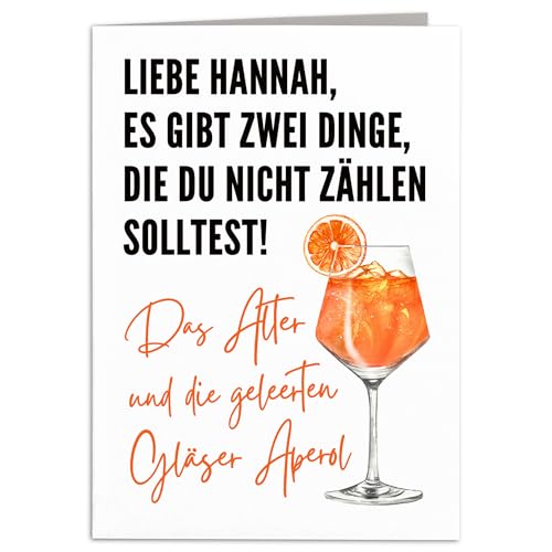 Aperol Karte personalisiert Geburtstagskarte lustiges Geschenk Geburtstag Frau Freundin Klappkarte Geschenkkarte 10,5 x 14,8 cm von DEL MÀ Unique & Personal