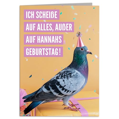 Geburtstagskarte Frau beste Freundin personalisierte Karte mit Taube Geburtstag Geschenk Grußkarte Klappkarte mit Umschlag 10,5 x 14,8 cm von DEL MÀ Unique & Personal