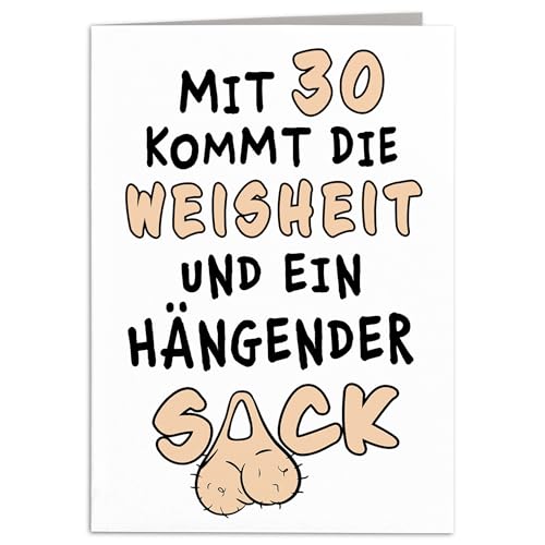 Geburtstagskarte Mann gemein lustige Karte 30. Geburtstag Freund Grußkarte Männer Klappkarte Geschenkkarte Faltkarte mit Umschlag 10,5 x 14,8 cm von DEL MÀ Unique & Personal