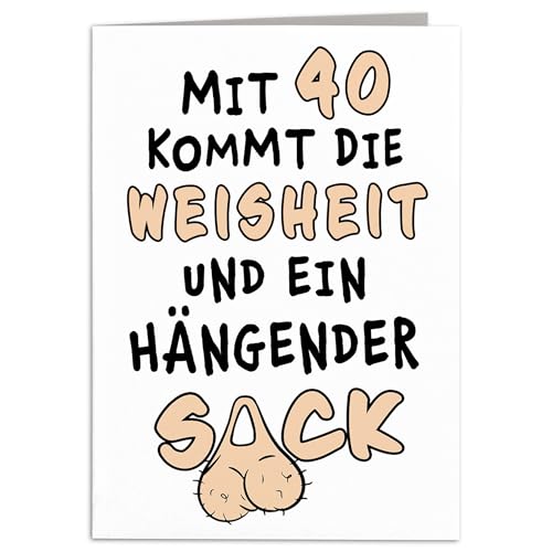 Geburtstagskarte Mann gemein lustige Karte 40. Geburtstag Freund Grußkarte Männer Klappkarte Geschenkkarte Faltkarte mit Umschlag 10,5 x 14,8 cm von DEL MÀ Unique & Personal