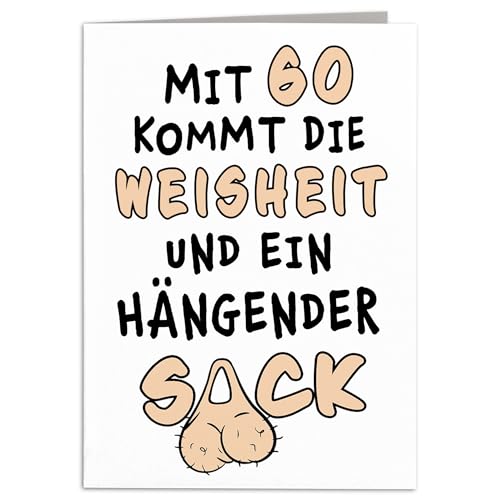 Geburtstagskarte Mann gemein lustige Karte 60. Geburtstag Freund Grußkarte Männer Klappkarte Geschenkkarte Faltkarte mit Umschlag 10,5 x 14,8 cm von DEL MÀ Unique & Personal