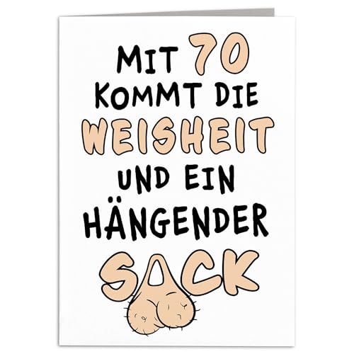 Geburtstagskarte Mann gemein lustige Karte 70. Geburtstag Freund Grußkarte Männer Klappkarte Geschenkkarte Faltkarte mit Umschlag 10,5 x 14,8 cm von DEL MÀ Unique & Personal