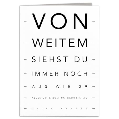 Geburtstagskarte lustig gemein perosnalisierte Karte Sehtest Geburtstag Frau Mann Grußkarte Freund Freundin Klappkarte Geschenkkarte mit Umschlag 10,5 x 14,8 cm von DEL MÀ Unique & Personal