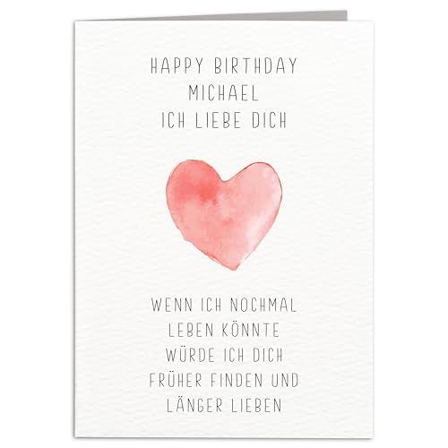 Ich liebe dich Geschenk für Männer Geburtstagskarte Mann Jahrestag Geschenk für ihn Partner Ehemann Freund Geburtstag Klappkarte mit Umschlag 10,5 x 14,8 cm von DEL MÀ Unique & Personal