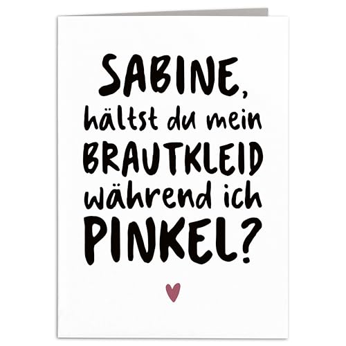 Trauzeugin fragen Karte personalisierte Grußkarte Willst du meine Trauzeugin sein lustiges Trauzeuginnen Geschenk Klappkarte mit Umschlag 10,5 x 14,8 cm von DEL MÀ Unique & Personal