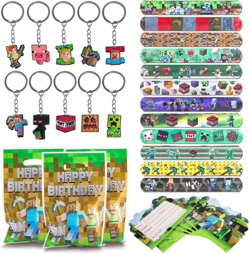 82 Stück Gamer Mitgebsel Kindergeburtstag Videospiel Party Mitgebsel 10 Spiel Schlüsselanhänger 12 Spiel Armband 50 Spiel Sticker 10 Spiel Partytüten, Gamer Party Mitgebsel Kindergeburtstag Für Kinder von DELAIHUIL