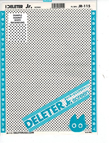 Deleter Screen Tone JR JR-115 [Großes Punktmuster 7L/20%], Blattgröße 182 x 253 mm, für Comic-Manga-Illustration, Grafik-Screentone von DELETER