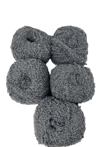 Trendy 5 Knäuel, 60 % Wolle und 40 % Acryl, Nadeln 11 – 12 – Bouclé 100 % Made in Italy, ideal für Winterbekleidungen: Schals, Decken und Mäntel – 500 g, 450 m – Grau 12 von DELFINO WOLL DOLOMITI