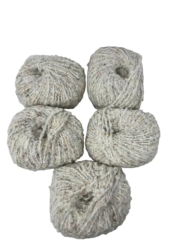 Trendy 5 Knäuel aus 60% Wolle und 40% Acryl, Nadeln 11-12 - Bouclé 100% Made in Italy, ideal für Winterbekleidungen: Schals, Plaids und Mäntel - 500 g, 450 Meter - Milchweiß 1 von DELFINO WOLL DOLOMITI