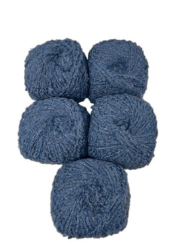 Trendy 5 Knäuel aus 60% Wolle und 40% Acryl, Nadeln 11-12 - Bouclé 100% Made in Italy, ideal für Winterbekleidungen: Schals, Plaids und Mäntel - 500 g, 450 Meter - Petrolblau 28 von DELFINO WOLL DOLOMITI