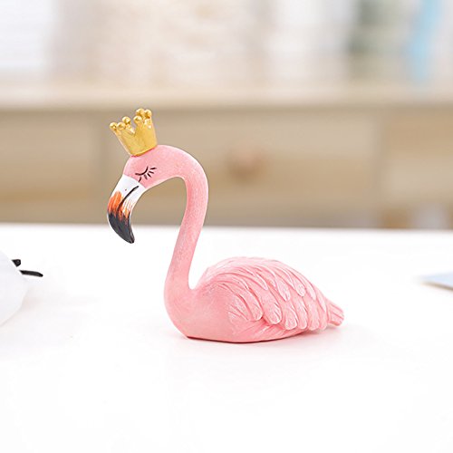 DELIBEST Rosa Flamingo Schreibtisch-Ornament, Kunstharz, Handwerk, Einrichtung, Kuchendekoration, Freunde, Geburtstagsgeschenk (Queen, S) von DELIBEST