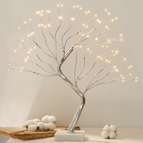 DELICHTER Lichterbaum Lichterzweige für Innenbereich 108 Warmweiß LEDs Bäumchen, Bonsai Licht Deko Verstellbare Äste, USB/Batteriebetriebe Baum Lampe Dekobaum Belichtet Baumbeleuchtung Weihnachtsdeko von DELICHTER