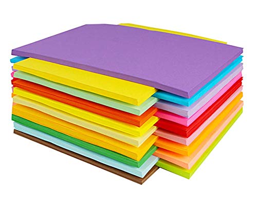 10 Farben, A4 120 g/m²,100 Blatt Verdicken Buntpapier Farbigen A4 Kopierpapier Papier, Farbige Buntes Papier Ton-Papier, für DIY Kunst Handwerk (20 * 30cm) von DELLCCIU