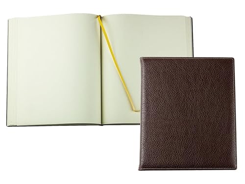 DELMON VARONE - Personalisierbares Gästebuch gebunden in Premium Leder Soft Grain braun - Blanko Buch mit Hardcover Einband & Merkband zum selbstgestalten für Hochzeit, Taufe, Geburtstag & Geburt von DELMON VARONE - FINE LEATHERGOODS MADE IN GERMANY