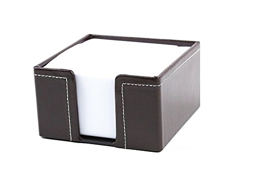 DELMON VARONE - Zettelkasten Cambridge Top Grain Leder braun, Zettelbox inkl. 500 Blatt Papier, Notizzettel Box in Echtleder für Schreibtisch & Büro, Ideal zum Notieren von Gedanken, Ideen & Notizen von DELMON VARONE