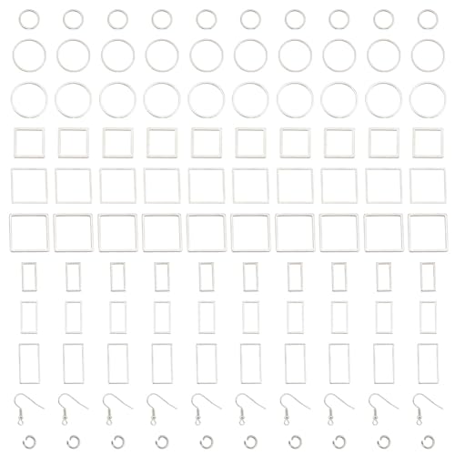 DELORIGIN 290 Teiliges Set Zur Herstellung Geometrischer Ohrringe 304 Edelstahl Und 90 Teilige Perlenringe 100pcs Haken 100 Stück Biegeringe Hohler Rahmen Anhänger Zur Schmuckherstellung. DELORIGIN 290 Teiliges Set Zur Herstellung Geometrischer Ohrringe 304 Edelstahl Und 90 Teilige Perlenringe 100pcs Haken 100 Stück Biegeringe Hohler Rahmen Anhänger Zur Schmuckherstellung. von DELORIGIN