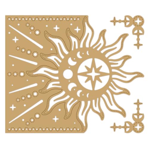 DELORIGIN 3 Stile Sonne Mond Rahmen Stanzformen Kartenbordüre Stich Stanzform Karbonstahl Stanzschablonen Karten Scrapbooking Prägeschablone Stanzschablone Stanzformen für DIY Papier Handwerk von DELORIGIN