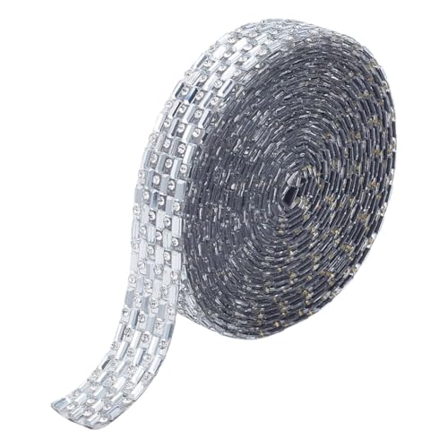 DELORIGIN 3 Yards (2.7 m) Selbstklebende Strassbänder Zum Aufbügeln 1.5cm Große Strass Diamant Bling Band Für Zuhause Auto Kleidung Schuhe Basteln Dekoration von DELORIGIN