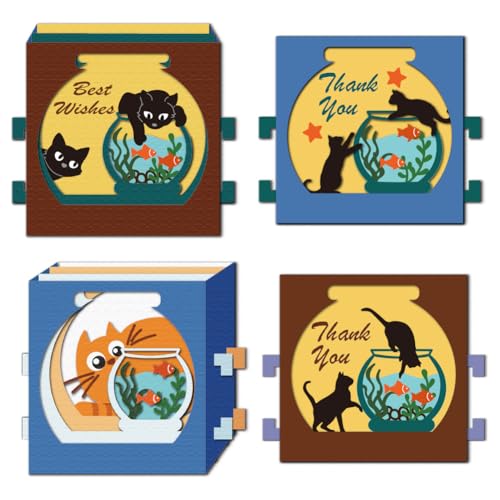 DELORIGIN 3D Stanzform Mit Katzenmotiv Geschenk Aquarium Kartenherstellung Stanzschablone Aus Karbonstahl Stanzungen Scrapbooking Für Grußkarten Bastelpapier Alben Einladungen Dekoration von DELORIGIN