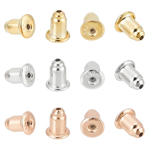 DELORIGIN 6 Paar Ohrring Stopper Ohrring Verschlüsse aus 925 Sterlingsilber Ohrringstecker für Ohrstecker Gold Kugel Ohrring Verschlüsse Ersatz sanfte Ohrverriegelung schwere Ohrring Unterstützung von DELORIGIN