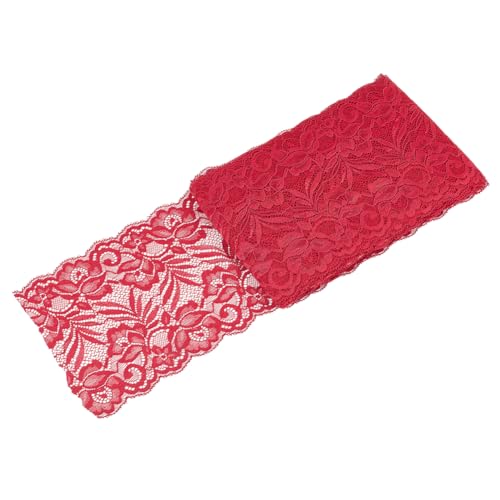 DELORIGIN 9,1 m breites Spitzenband mit Blumenmuster, dehnbarer Spitzenstoff, elastisches Nähen, Spitzenbesatz, florale Spitzenbänder zum Nähen, Basteln, Geschenkverpackung, Brautschmuck, Hochzeit, von DELORIGIN