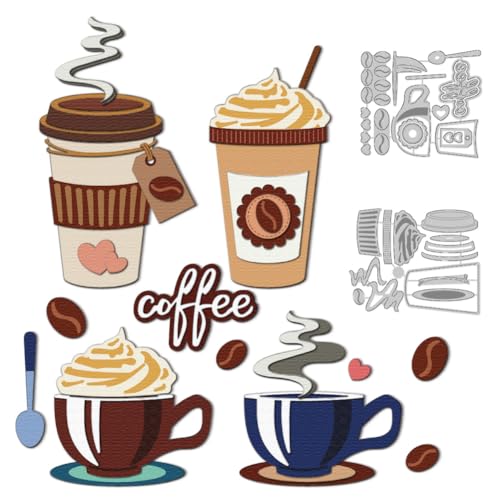 DELORIGIN Kaffee Stanzer Stanzformen Aus Karbonstahl Stanzformen Für Scrapbooking Prägerahmen Stanzen Weihnachten Stanzschablonen Neuheiten 2024 Für Valentinstag Weihnachtsfeier Gruß Fotoalbum von DELORIGIN