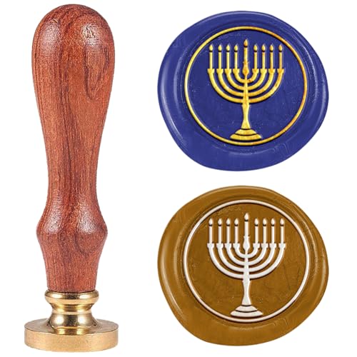 DELORIGIN Kerzenständer Retro Wachssiegelstempel 25mm Abnehmbarer Messing Siegelstempelkopf Mit Holzgriff Stempel Für Geschenkpapier Umschläge Hochzeitskarten Dekoration von DELORIGIN