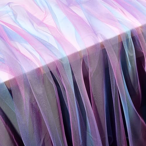 DELORIGIN Regenbogen Tüllrollen, Violett Tüll Netzstoff Polyester Verträumter Netzstoff Nähen Basteln Tüllstoff Für Haustier Tutu Röcke Party Dekoration Hochzeit Geburtstag Halloween (1.1x1.5 m) von DELORIGIN