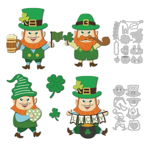 DELORIGIN Saint Patrick'S Day Stanzformen Zwergstanzen Aus Karbonstahl Stanzschablonen Vorlage Prägeschablonen Rahmen Für Die Kartenherstellung Scrapbooking Basteln Grußkarten Zum Saint Patrick'S Day von DELORIGIN