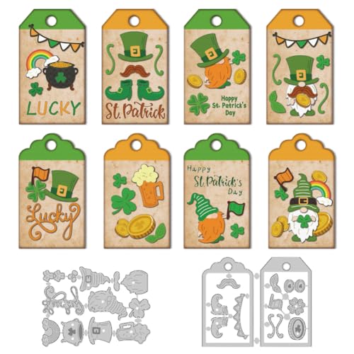 DELORIGIN St. Patrick'S Day Icon Label Stanzformen Aus Karbonstahl Stanzformen Schablonen Kartenherstellung Stanzschablonen Neuheiten 2025 Stanzformen Für Lesezeichen Scrapbooking Basteln Grußkarten von DELORIGIN