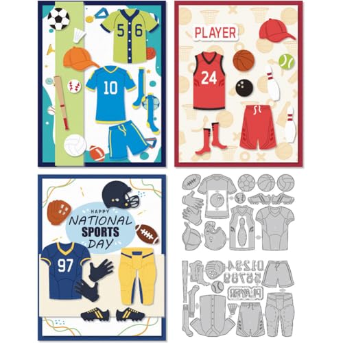 DELORIGIN Stanzteile Für Sporttrikots Stanzformen Aus Karbonstahl Für Basketball Fußball Baseball Scrapbooking Stanzschablonen Neuheiten 2025 Für Die Sportsaison Geschenke Partys Grüße Fotoalbum von DELORIGIN