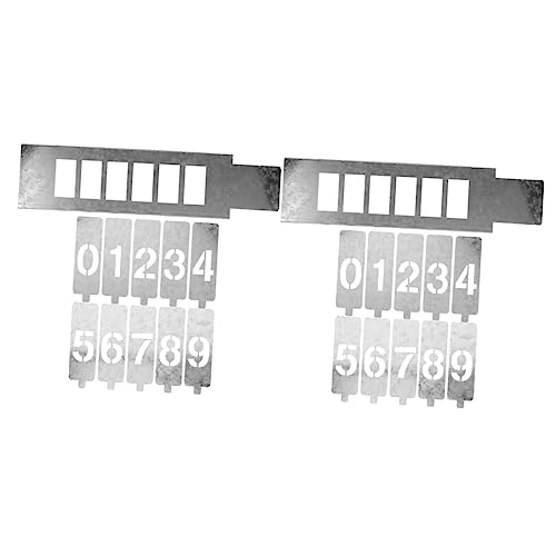 2 Stück Buchstaben-Schablonen, Metall-Briefkasten, Sprühfarbe for Metall, Eisen, Zeichenschablonen, Malschablonen, Malwerkzeuge, Zahlen, wiederverwendbare Schablonen, digitale Schablonen, digitale DIY von DELURA