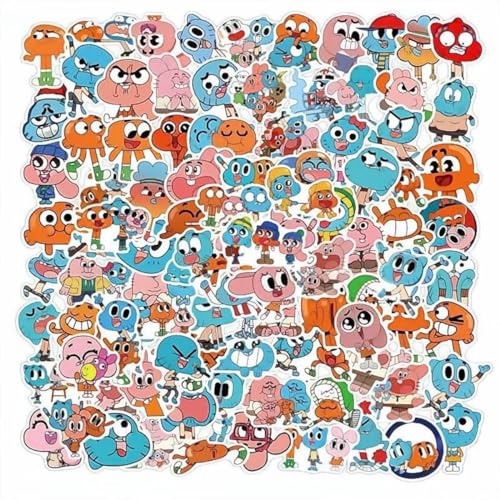 100 Stück/Packung Gumball-Aufkleber, Anime, wasserdichte Vinyl-Aufkleber für Laptop, Gepäck, Skateboard, Teenager von DEMLIN