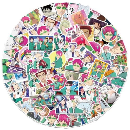 100 Stück/Packung Katastrophisches Leben von Saiki Ks Aufkleber, Anime, wasserdichte Vinyl-Aufkleber für Laptop, Gepäck, Skateboard, Teenager von DEMLIN