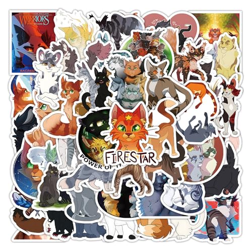 100 Stück/Packung Krieger Katzen Aufkleber Anime wasserdichte Vinyl-Aufkleber für Laptop, Gepäck, Skateboard, Teenager von DEMLIN