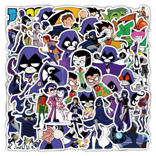 50 Stück/Packung Teens Titans Aufkleber, Anime, wasserdichte Vinyl-Aufkleber für Laptop, Gepäck, Skateboard, Teenager von DEMLIN